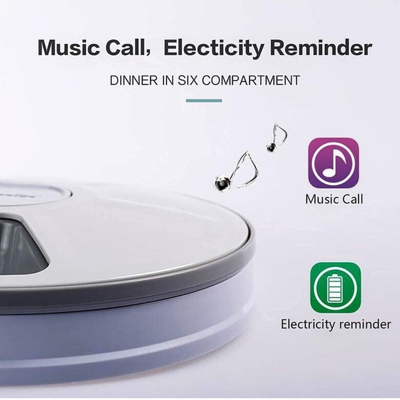 Automatic Pet Feeder, Auto Food Dispenser with 6 Meals, Digital Timer, Music - Picture 8 of 16